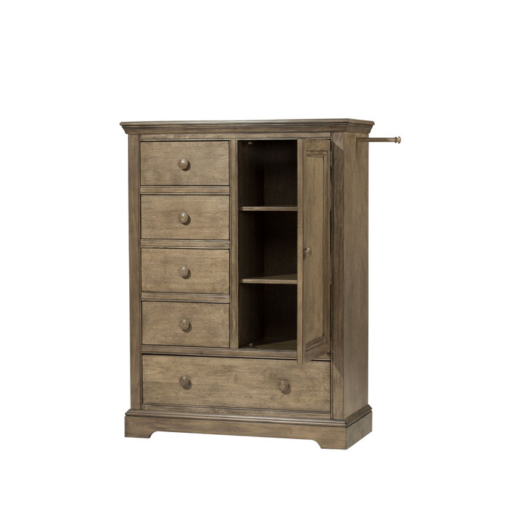 Cashew Solid Hardwood Transitional Chifferobe with Multi-use Storage
