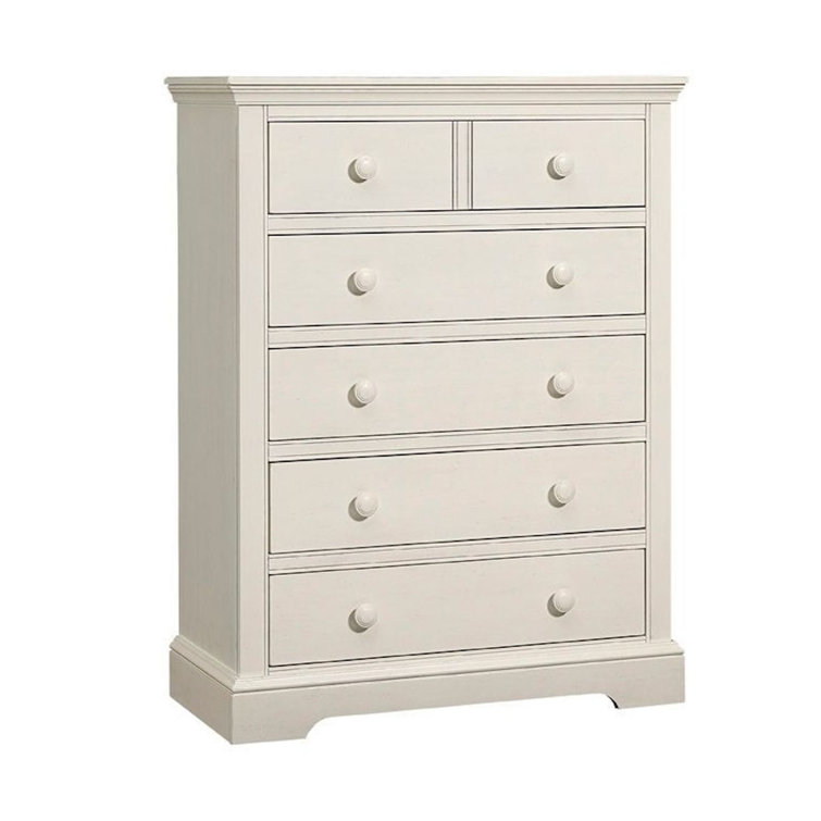 Chalk White Solid Wood 5-Drawer Dresser