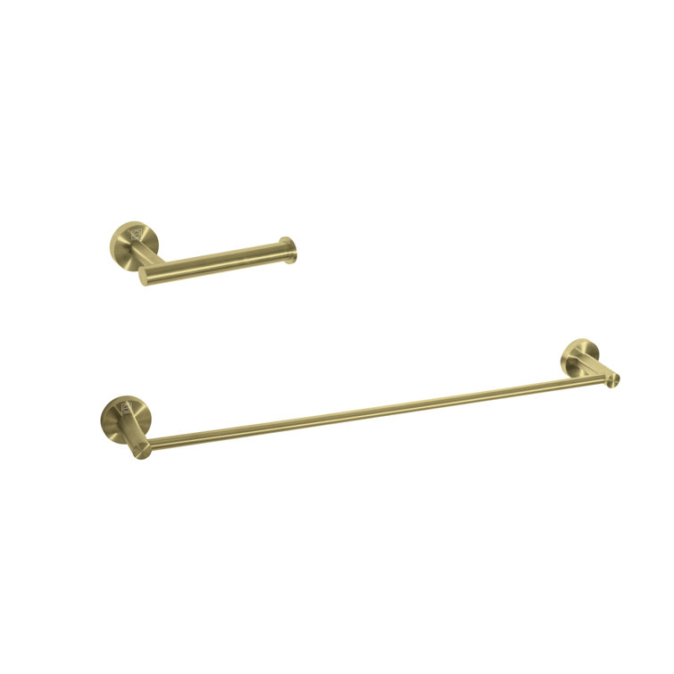 Brushed Gold Stainless Steel 2-Piece Bathroom Hardware Set