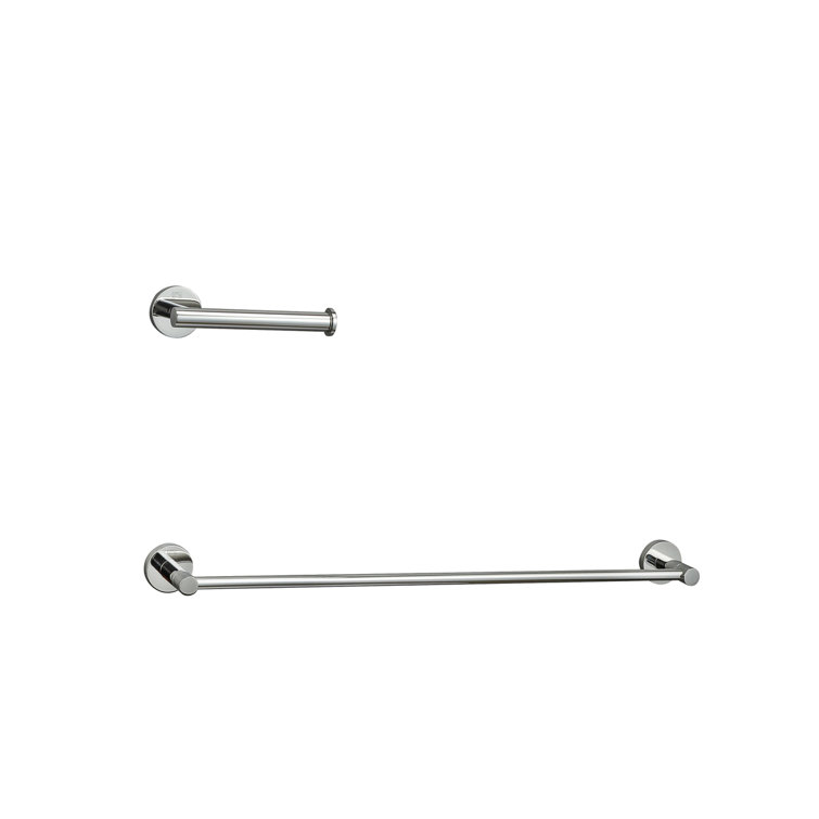 Chrome Modern Bathroom Hardware Set with Towel Bar
