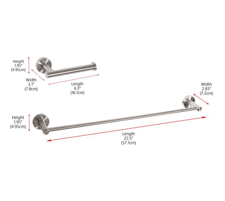 Alma Brushed Nickel Stainless Steel Bathroom Hardware Set