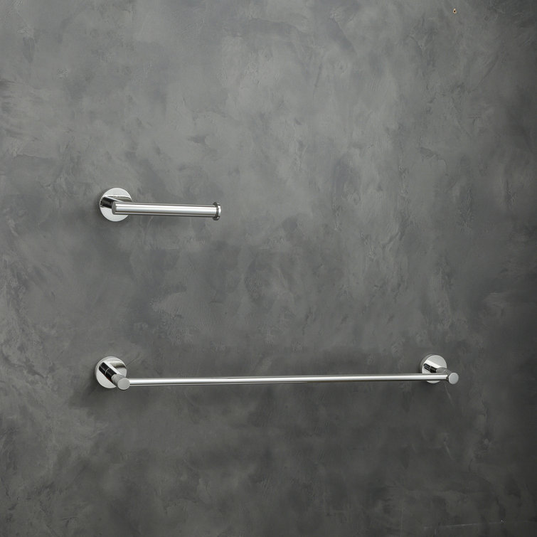 Chrome Modern Bathroom Hardware Set with Towel Bar