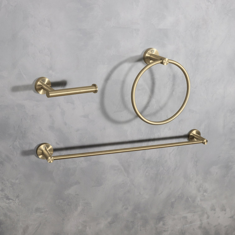 Brushed Gold Stainless Steel 3-Piece Bathroom Hardware Set