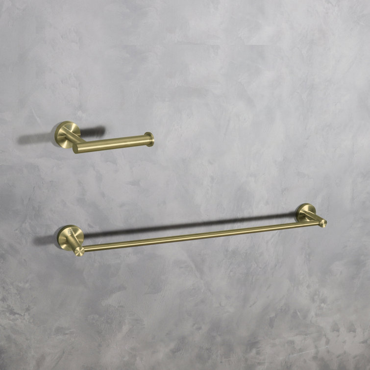 Brushed Gold Stainless Steel 2-Piece Bathroom Hardware Set