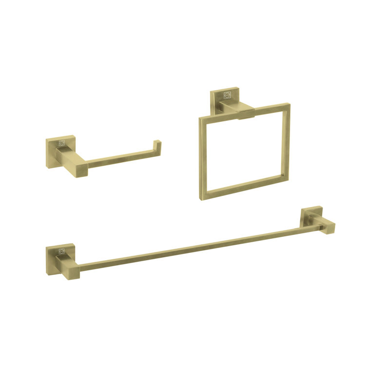 Brushed Gold Stainless Steel 3-Piece Bathroom Hardware Set
