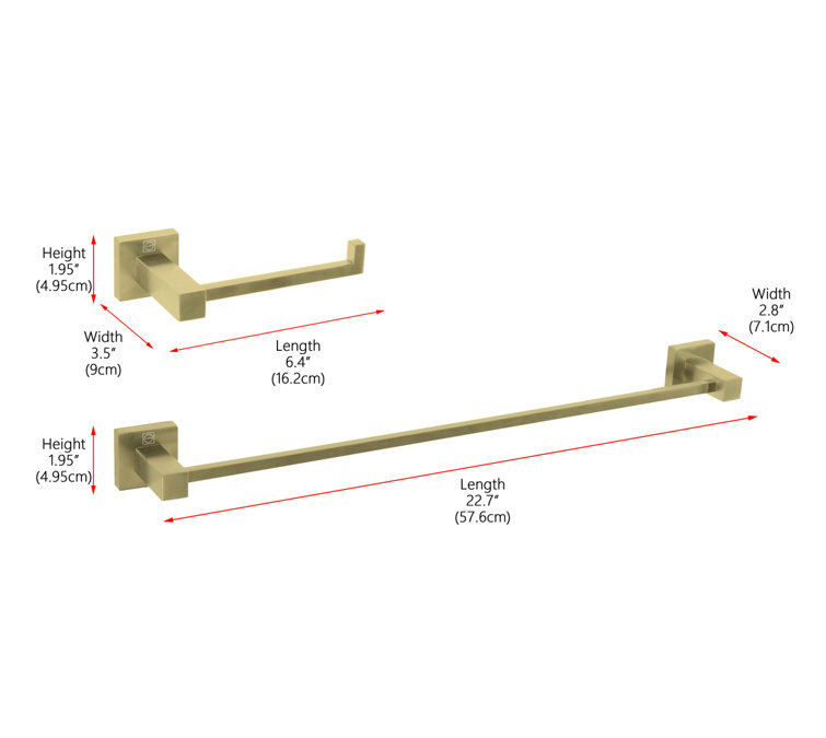Brushed Gold Stainless Steel Bathroom Hardware Set