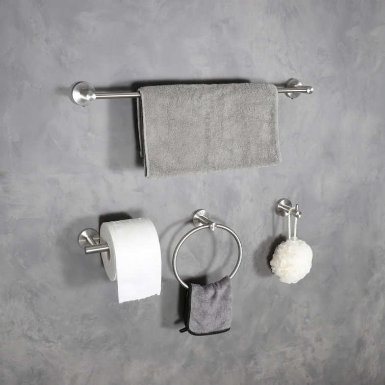 Freya Brushed Nickel 4-Piece Stainless Steel Bathroom Hardware Set