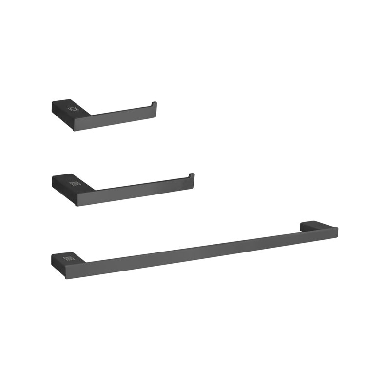 Matte Black Stainless Steel 3-Piece Bathroom Hardware Set