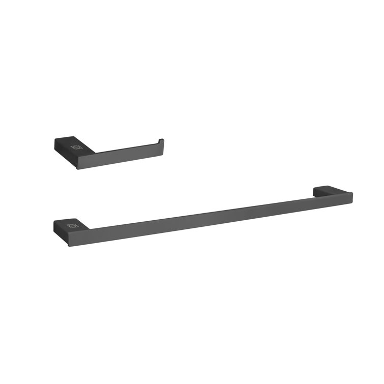 Matte Black Stainless Steel 2-Piece Bathroom Hardware Set
