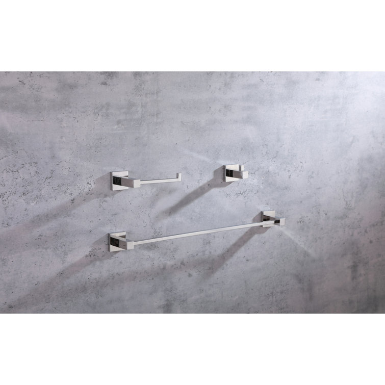 Chrome Stainless Steel 3-Piece Bathroom Hardware Set