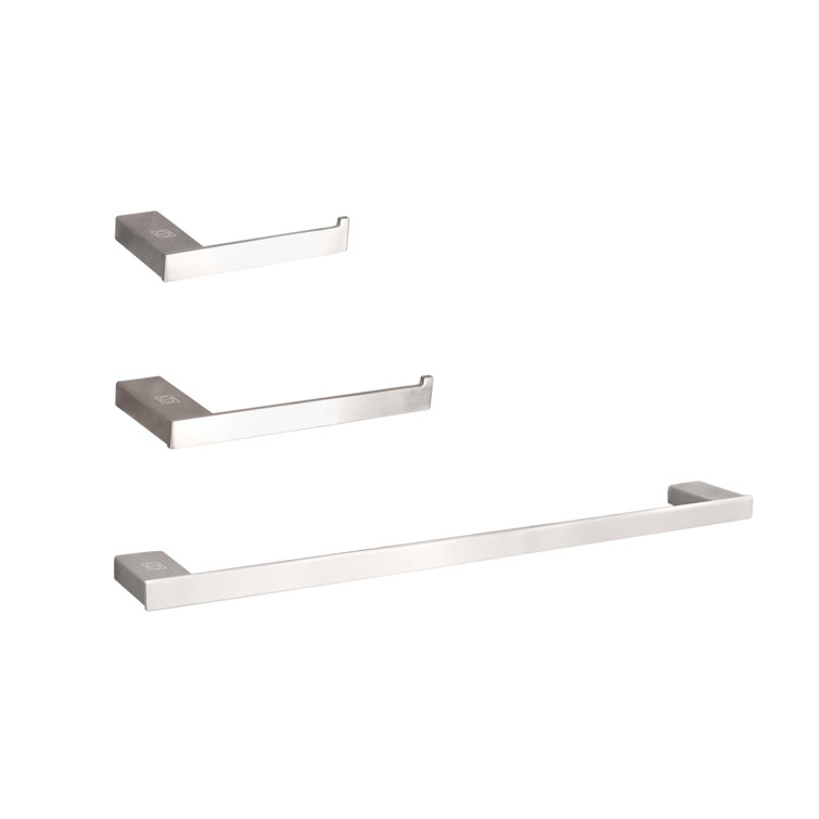 Sofia Brushed Nickel 3-Piece Stainless Steel Bathroom Hardware Set