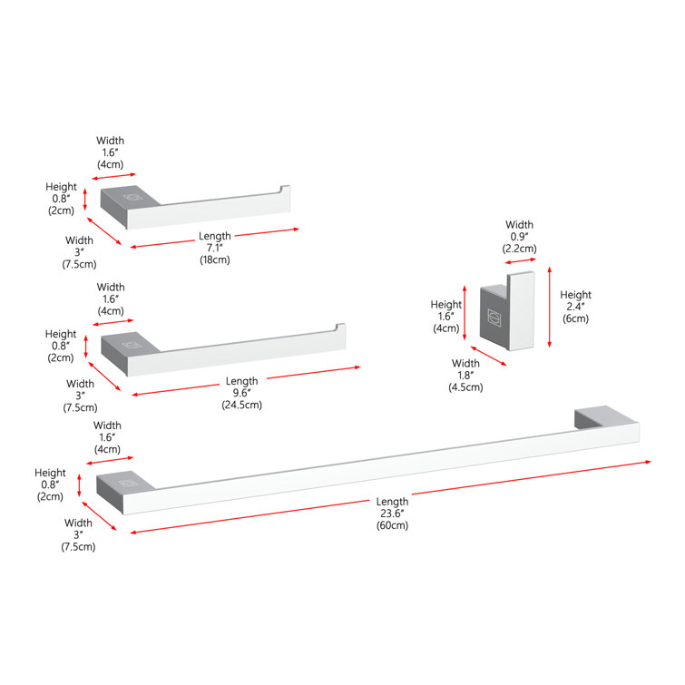 Sofia Chrome 4-Piece Bathroom Hardware Set