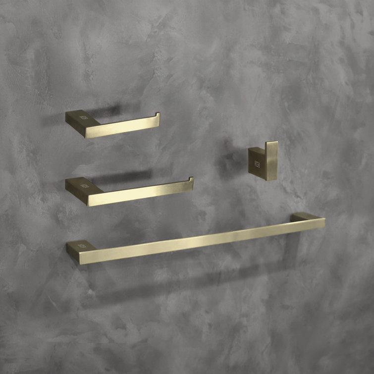Brushed Gold Stainless Steel 4-Piece Bathroom Hardware Set