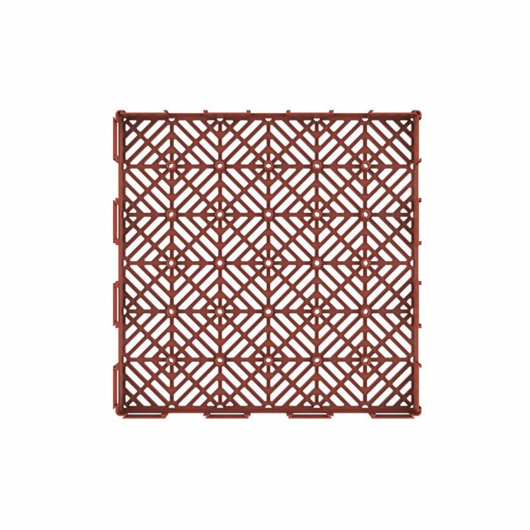 Terracotta 12" Square Interlocking Patio Deck Tiles