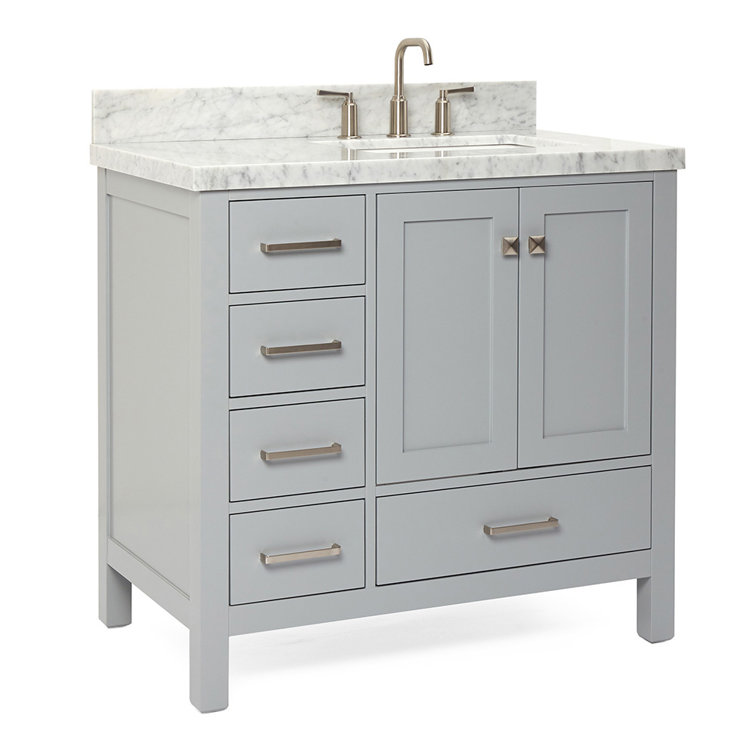 Cambridge 37" Grey Marble Top Single Basin Vanity