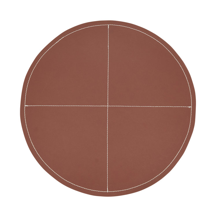 Terracotta Faux Leather Round Placemats Set of Four