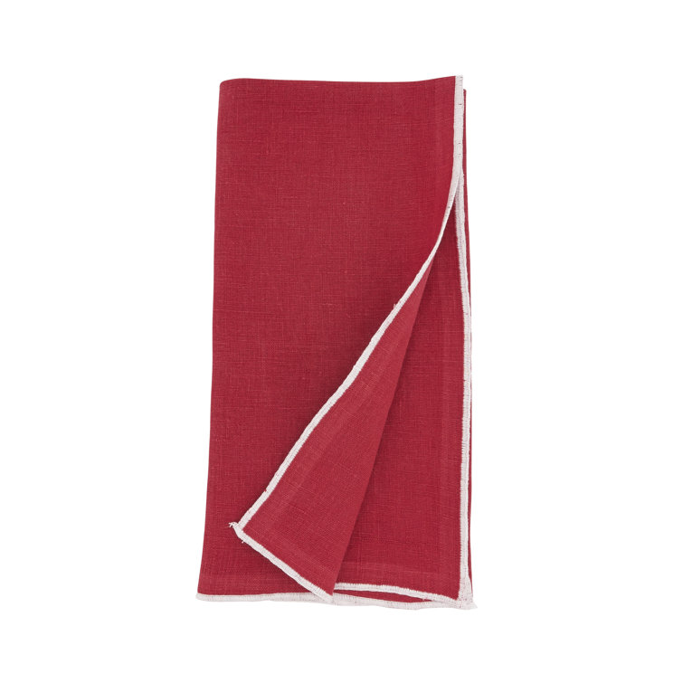 Dartmouth Stitched Border Stonewashed Table 20" Linen Napkin