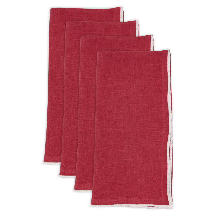 Dartmouth Stitched Border Stonewashed Table 20" Linen Napkin