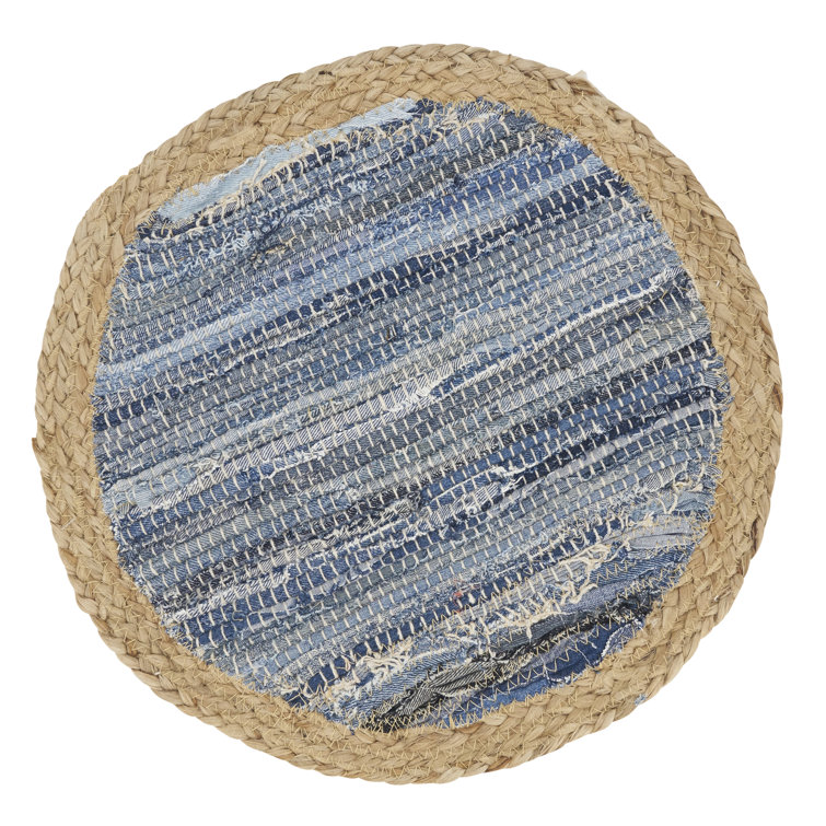 Rustic Blue Denim Weave Round Placemats Set of 4