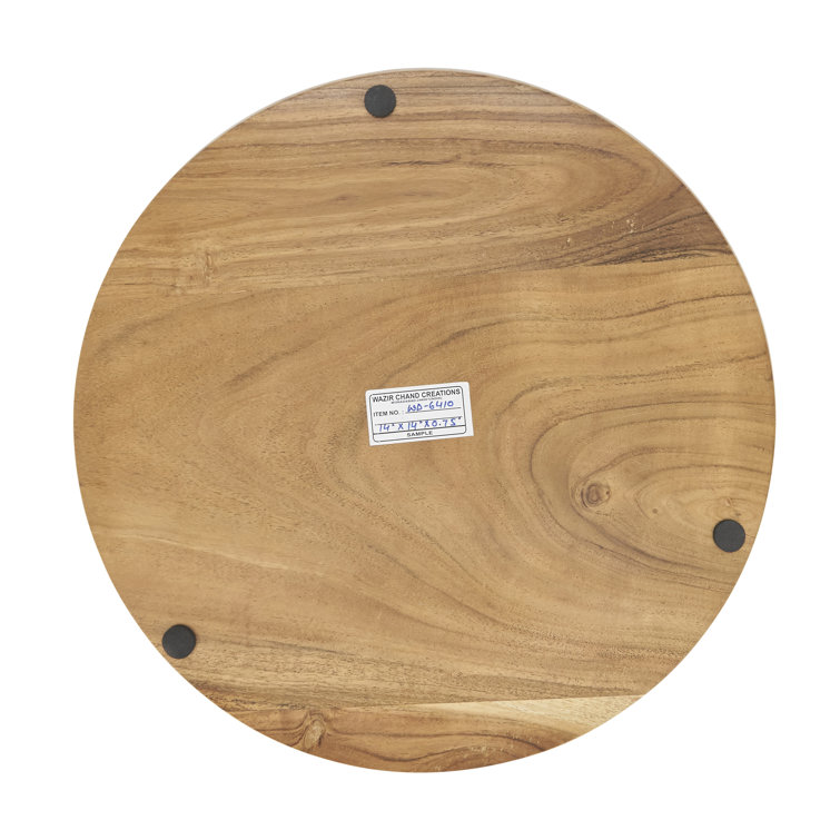 14 in. Natural Mango Wood Rustic Chargers, Set of 4