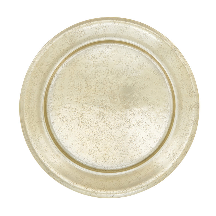 Gold Polished Rimmed Aluminum Charger Set of 4