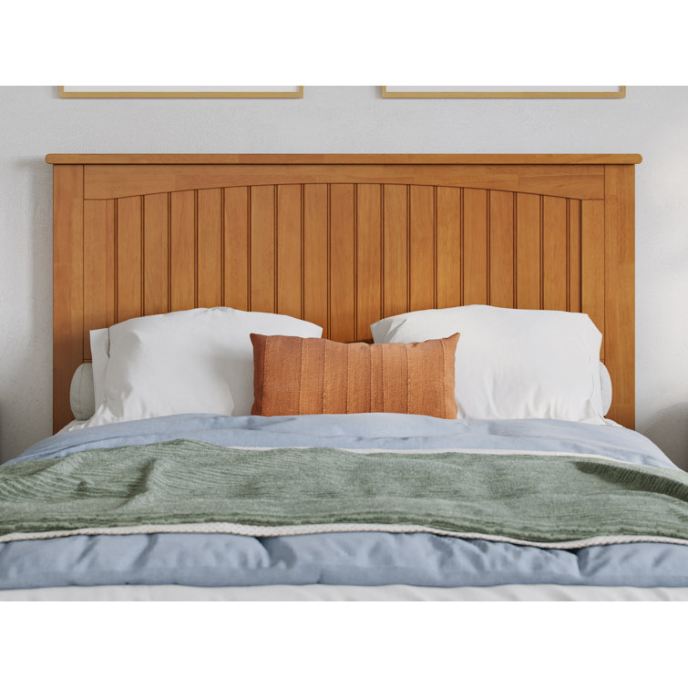 Full Light Toffee Rubberwood Coastal Cottage Panel Headboard