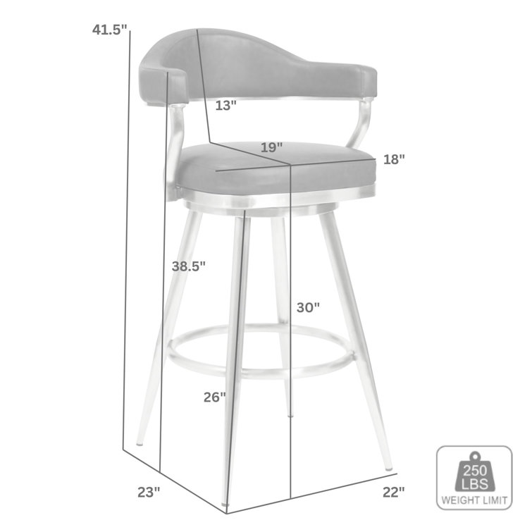 Vintage Black Faux Leather Swivel Bar Stool with Metal Frame