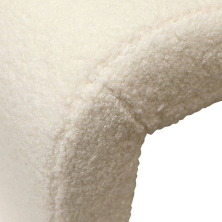 White Faux Fur Upholstered 3-Seater Bench