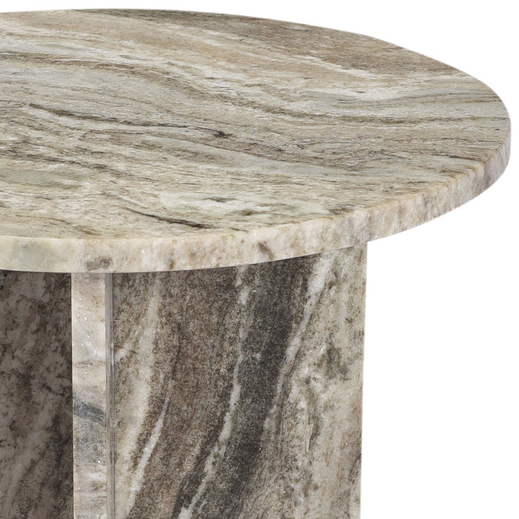 Humphrey Round Marble Pedestal End Table