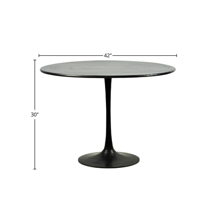 Bolton Round Black Iron Dining Table