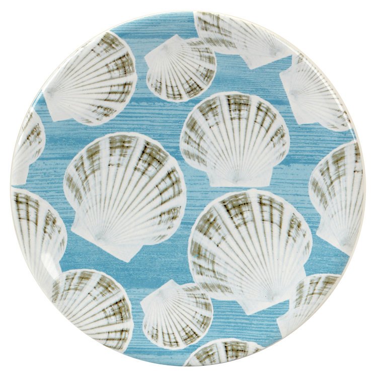 Beyond the Shore Blue Ceramic Canapé Plates Set of 4
