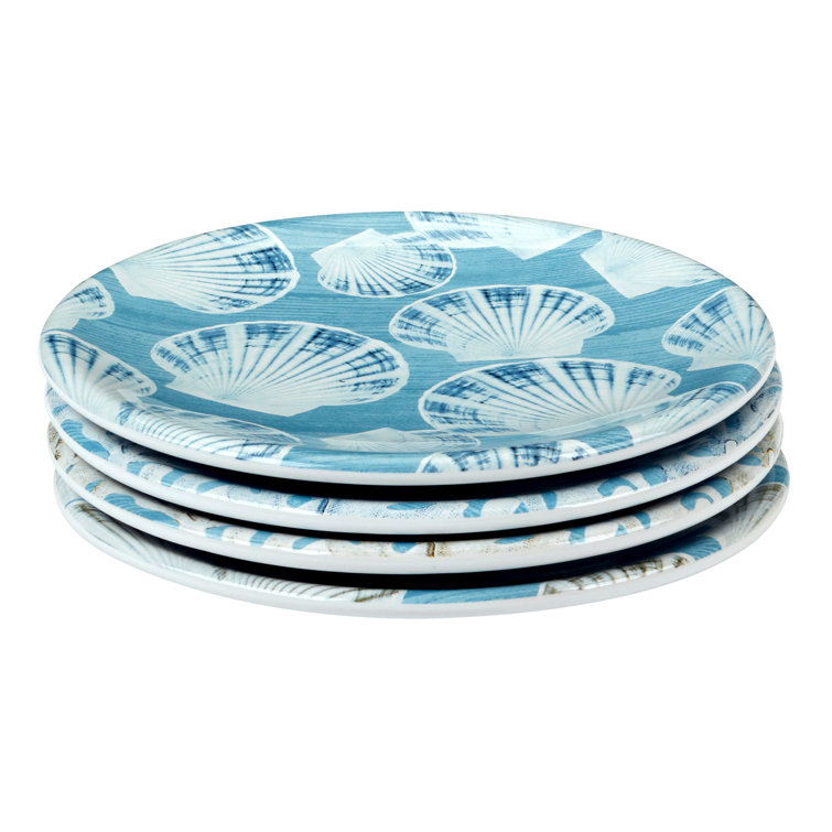 Beyond the Shore Blue Ceramic Canapé Plates Set of 4