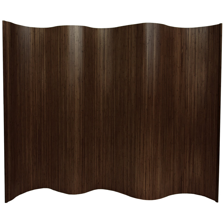 6 ft. Dark Mocha Bamboo Wave Room Divider