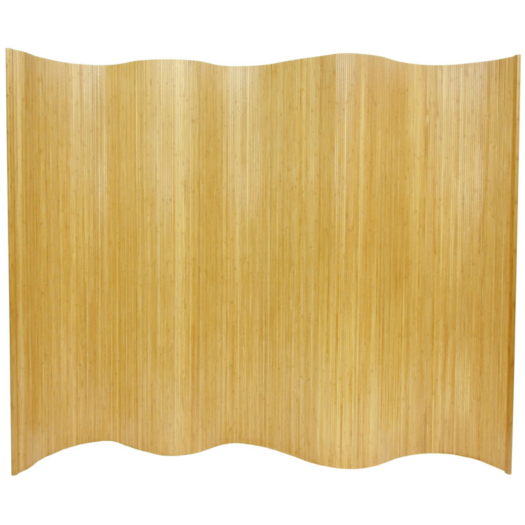 Honey Bamboo Wave Folding Room Divider