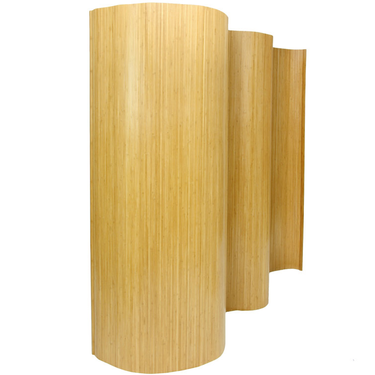 Honey Bamboo Wave Folding Room Divider