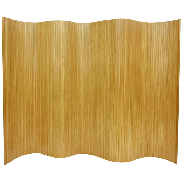 Honey Bamboo Wave Folding Room Divider