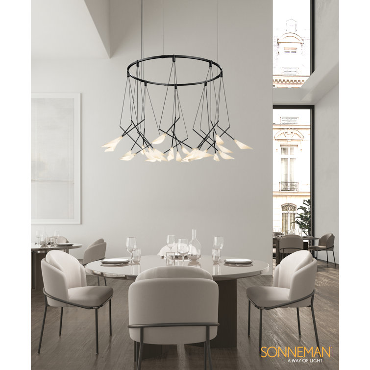 Black Crystal LED 31" Indoor/Outdoor Chandelier