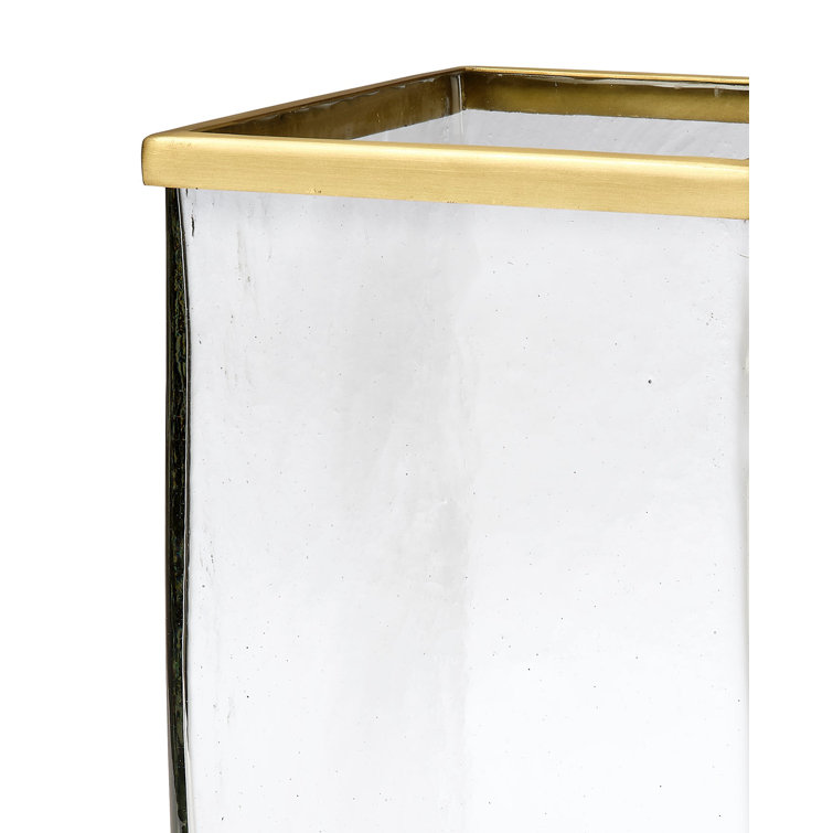 Rhine Wood and Glass Hurricane Candle Holder
