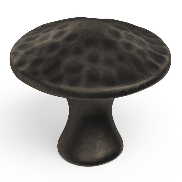 Black Iron Round Rustic Cabinet Knob with Mounting Hardware