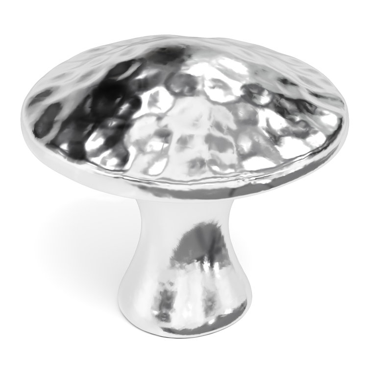 Chrome Round Mushroom Knob with Mounting Hardware