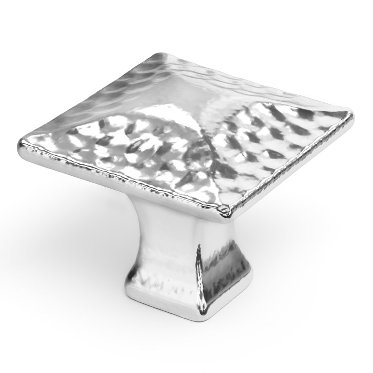 Chrome Square Modern Cabinet Knob with Mounting Hardware