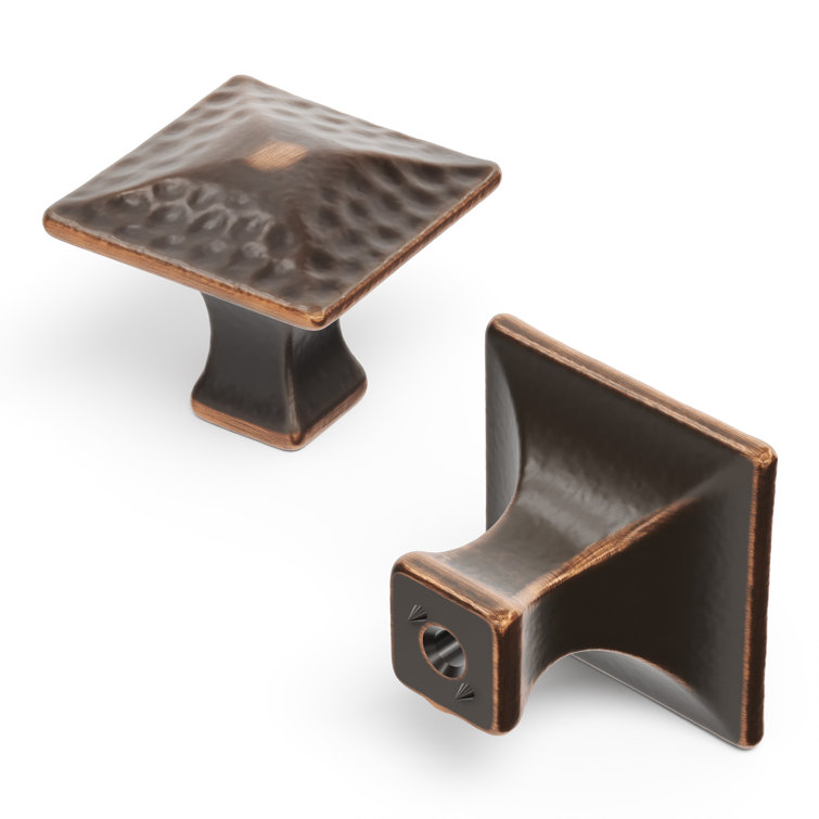 Oil-Rubbed Bronze Square Knob with Mounting Hardware