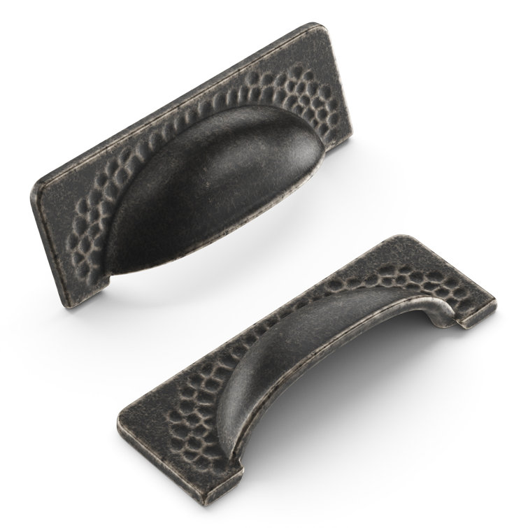 Windover Antique Black Rustic Cup Pull with Mounting Hardware