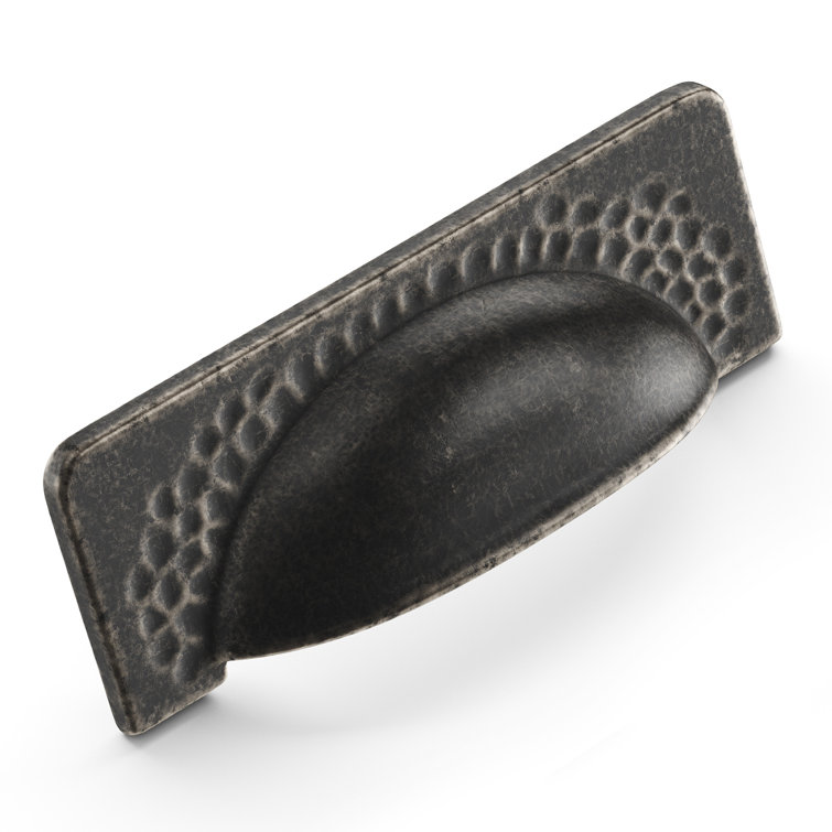 Windover Antique Black Rustic Cup Pull with Mounting Hardware
