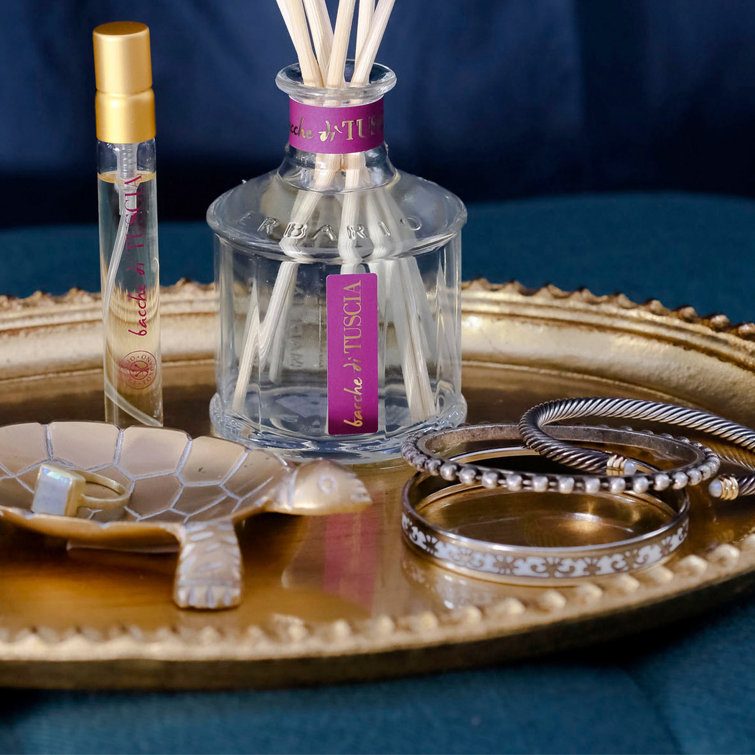 Gold Leaf Handcrafted Oval Wooden Tray
