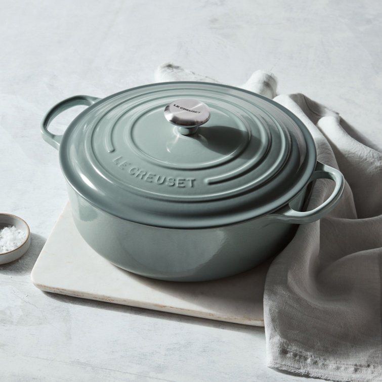 White Enameled Cast Iron Round Dutch Oven, 6.75 Qt.