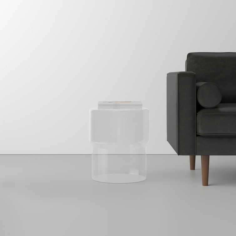 Clear Round Glass Modern End Table