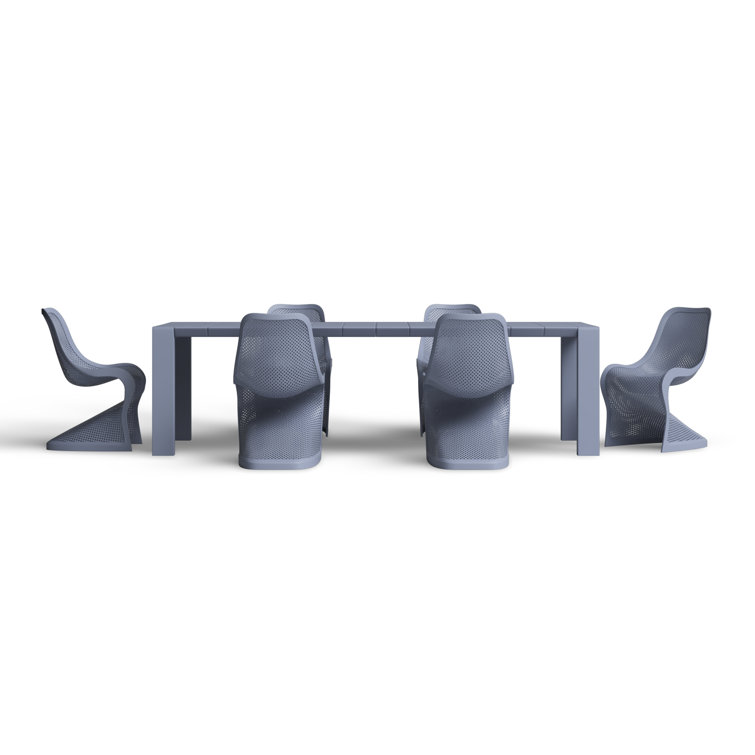 Siesta Bloom 118'' Dark Gray Extendable Outdoor Dining Set for 6