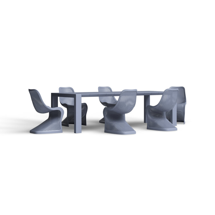 Siesta Bloom 118'' Dark Gray Extendable Outdoor Dining Set for 6