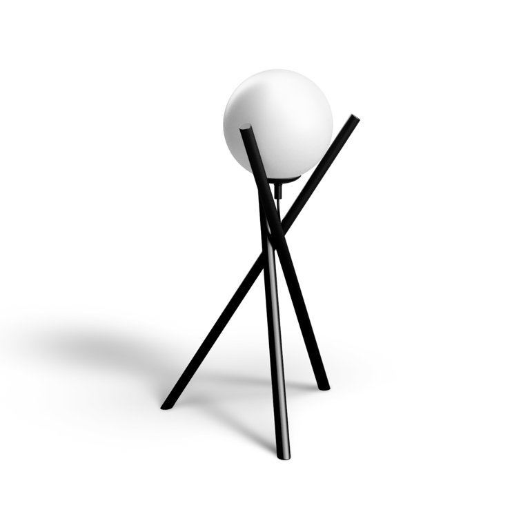 Salvezinas 19" Adjustable Black Tripod Table Lamp with White Globe
